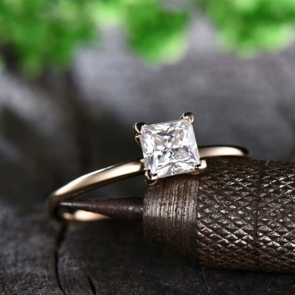 2.CT Fancy Princess Cut Diamond Gift Ring Engagement Ring 14k Rose Gold Plated