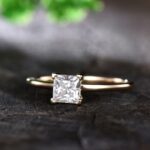2.CT Fancy Princess Cut Diamond Gift Ring Engagement Ring 14k Rose Gold Plated