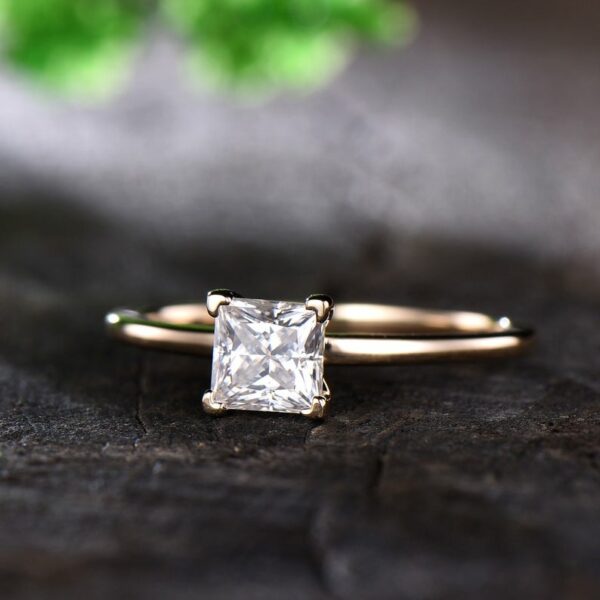 2.CT Fancy Princess Cut Diamond Gift Ring Engagement Ring 14k Rose Gold Plated