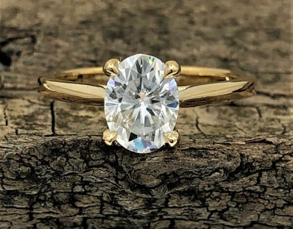 2.15 Ct Oval Cut Brilliant Diamond Solitaire Engagement Wedding Ring 14k Yellow Gold