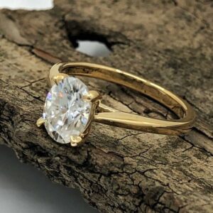 2.15 Ct Oval Cut Brilliant Diamond Solitaire Engagement Wedding Ring 14k Yellow Gold
