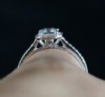 2.60 CTW Radiant Cut White Diamond Halo With Accents Best Engagement Ring 14k White Gold