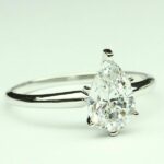 2.00 Carat 6-Prong Solitaire Pear Cut Diamond Engagement Ring Proposal Ring 14k Gold Plated