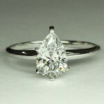 2.00 Carat 6-Prong Solitaire Pear Cut Diamond Engagement Ring Proposal Ring 14k Gold Plated
