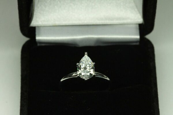 2.00 Carat 6-Prong Solitaire Pear Cut Diamond Engagement Ring Proposal Ring 14k Gold Plated