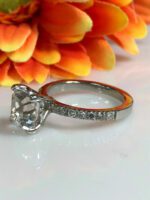 3.21 Ctw Solitaire Asscher Cut Diamond Wedding Engagement Ring Real 14k White Gold