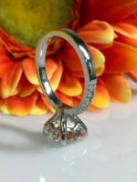 3.21 Ctw Solitaire Asscher Cut Diamond Wedding Engagement Ring Real 14k White Gold