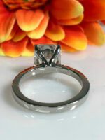 3.21 Ctw Solitaire Asscher Cut Diamond Wedding Engagement Ring Real 14k White Gold