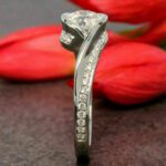 1.89 Ctw Half Bezel Round Cut Brilliant Diamond Engagement Ring 925 Sterling Silver