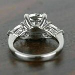 2.85 Ctw Round Cut & Pear Cut Diamond 3-Stone Classic Engagement Ring 14k White Gold