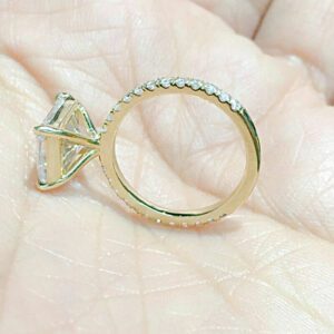 2.77 Ctw Radiant Cut White Diamond Solitaire Wedding Engagement Ring Solid 14k Yellow Gold