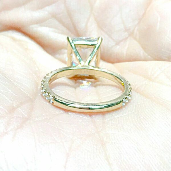 2.77 Ctw Radiant Cut White Diamond Solitaire Wedding Engagement Ring Solid 14k Yellow Gold