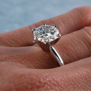 2.50 Ct Forever Brilliant Cut Diamond 6-Prong Solitaire Engagement Ring Real 14k White Gold