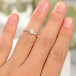 Unique 3 Stone 2.53 Ctw Round Diamond  Anniversary Gift Engagement Ring Set 14k Rose Gold Over