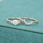 Unique 3 Stone 2.53 Ctw Round Diamond  Anniversary Gift Engagement Ring Set 14k Rose Gold Over