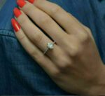 Antique 1.86 Carat Marquise Cut White Diamond Solitaire Engagement Ring 14k White Gold Plated