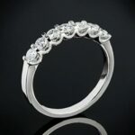 1.80 Carat Solitaire 7-Stone Round Diamond Anniversary Wedding Band Ring 14k White Gold