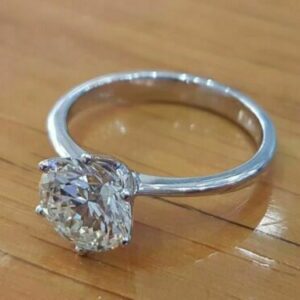 Huge 2.50 Carat Solitaire Brilliant Cut White Diamond Classic Engagement Ring 14k White Gold Over