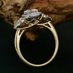 2.15 Ctw Classic Round Cut Diamond Halo With Side Stone Engagement Ring Solid 10k Yellow Gold
