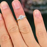 2.15 Ctw Classic Round Cut Diamond Halo With Side Stone Engagement Ring Solid 10k Yellow Gold