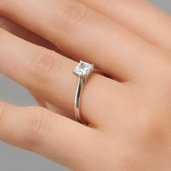 2.00 CT Princess Cut Diamond Solitaire Engagement Ring Promise Ring 10k Yellow Gold