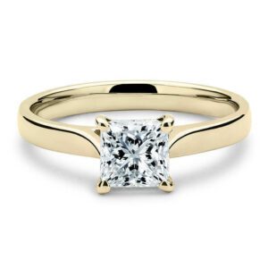 2.00 CT Princess Cut Diamond Solitaire Engagement Ring Promise Ring 10k Yellow Gold