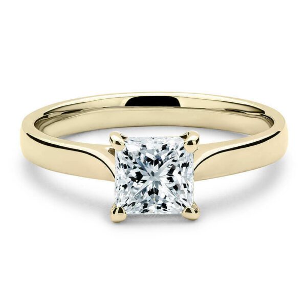 2.00 CT Princess Cut Diamond Solitaire Engagement Ring Promise Ring 10k Yellow Gold