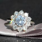 1.92 Ctw Brilliant Cut Round Diamond Flower Halo Engagement Ring Solid 10k White Gold