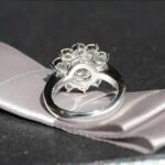 1.92 Ctw Brilliant Cut Round Diamond Flower Halo Engagement Ring Solid 10k White Gold