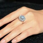 1.92 Ctw Brilliant Cut Round Diamond Flower Halo Engagement Ring Solid 10k White Gold