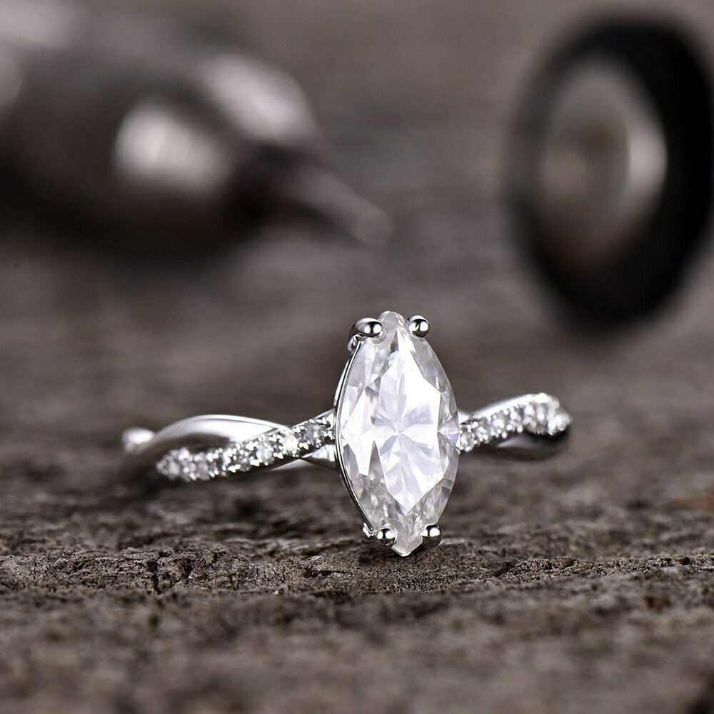  4 TCW Round+Pear Infinity Accent Engagement Ring