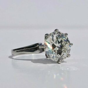 3.10 Carat Excellent Cut Round Diamond Solitaire Engagement Ring Solid 14k White Gold