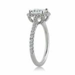 Classic 2.48 Ctw Princess Diamond Halo Fancy Engagement Ring Real 14k White Gold