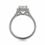 Classic 2.48 Ctw Princess Diamond Halo Fancy Engagement Ring Real 14k White Gold