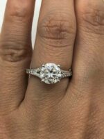 2.26 Ctw Brilliant Cut Diamond Solitaire With Accents Engagement Ring Real 925 Sterling Silver
