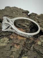 2.26 Ctw Brilliant Cut Diamond Solitaire With Accents Engagement Ring Real 925 Sterling Silver