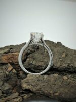 2.26 Ctw Brilliant Cut Diamond Solitaire With Accents Engagement Ring Real 925 Sterling Silver