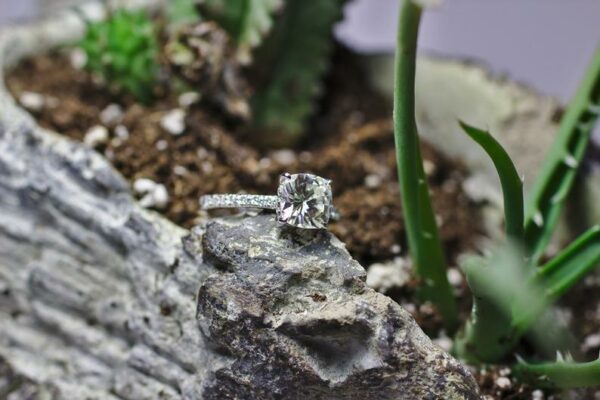 2.52 Ct Cushion Cut Diamond Hidden Halo Classic Engagement Ring 925 Sterling Silver