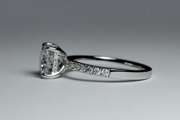 2.52 Ct Cushion Cut Diamond Hidden Halo Classic Engagement Ring 925 Sterling Silver