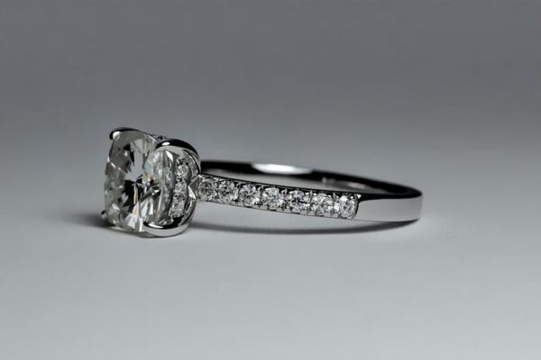 2.52 Ct Cushion Cut Diamond Hidden Halo Classic Engagement Ring 925 Sterling Silver