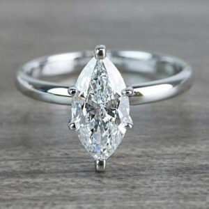 2.50 Carat 6-Prong Solitaire Marquise Cut Diamond Engagement Ring Real 14k White Gold