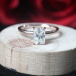 1.55 Carat Solitaire Radiant Cut Diamond Engagement Ring 14k Rose Gold Finish-Proposal Gift Ring For Her
