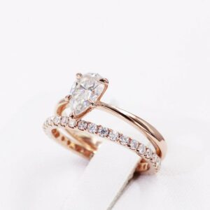 1.86 Ctw Solitaire Pear Shape Brilliant Diamond Engagement Ring Full Band 10k Rose Gold
