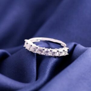 Half Eternity Engagement Ring 2.12 Ctw Cushion Cut Diamond Wedding Band Ring 14k Gold Plated