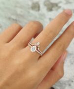 2.45 Ctw Pear Shape Solitaire Diamond Luxury Engagement Ring Bridal Set 14k Rose Gold
