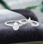 2.45 Ctw Pear Shape Solitaire Diamond Luxury Engagement Ring Bridal Set 14k Rose Gold