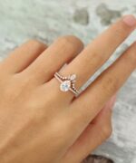 2.45 Ctw Pear Shape Solitaire Diamond Luxury Engagement Ring Bridal Set 14k Rose Gold