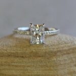 2.33 Carat Radiant Cut Solitaire Diamond With Accents Best Engagement Ring 14k White Gold Over