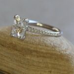2.33 Carat Radiant Cut Solitaire Diamond With Accents Best Engagement Ring 14k White Gold Over