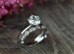 2.21 Ctw Round Cut Solitaire Diamond Engagement Ring Bridal Set In 14k Gold Plated